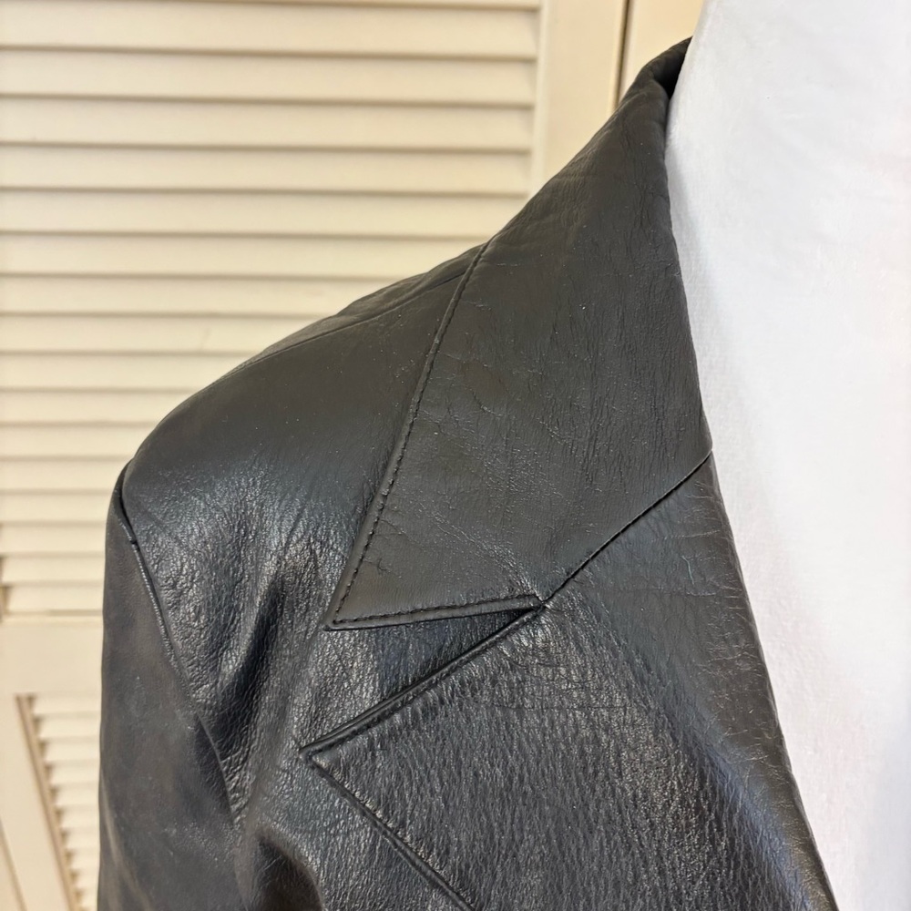 Wilson Leather Jacket Black Button Up Large - Picture 4 of 13